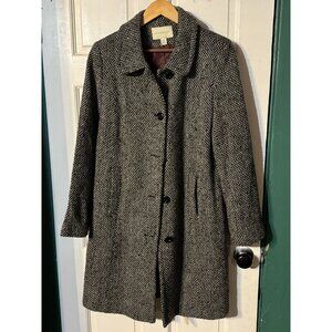 Appleseeds Womens Medium Tweed Coat Black & White Lined